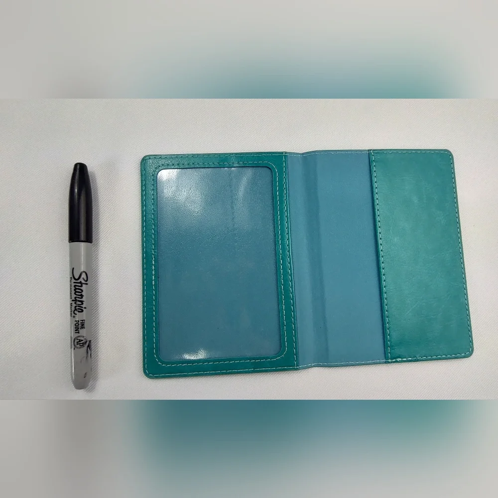 TEAL GREEN US Passport Holder Protector Cover Travel Bifold Organizer BB-128